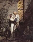 NC Wyeth Sir Tristram and La Belle Isolde in the Garden oil